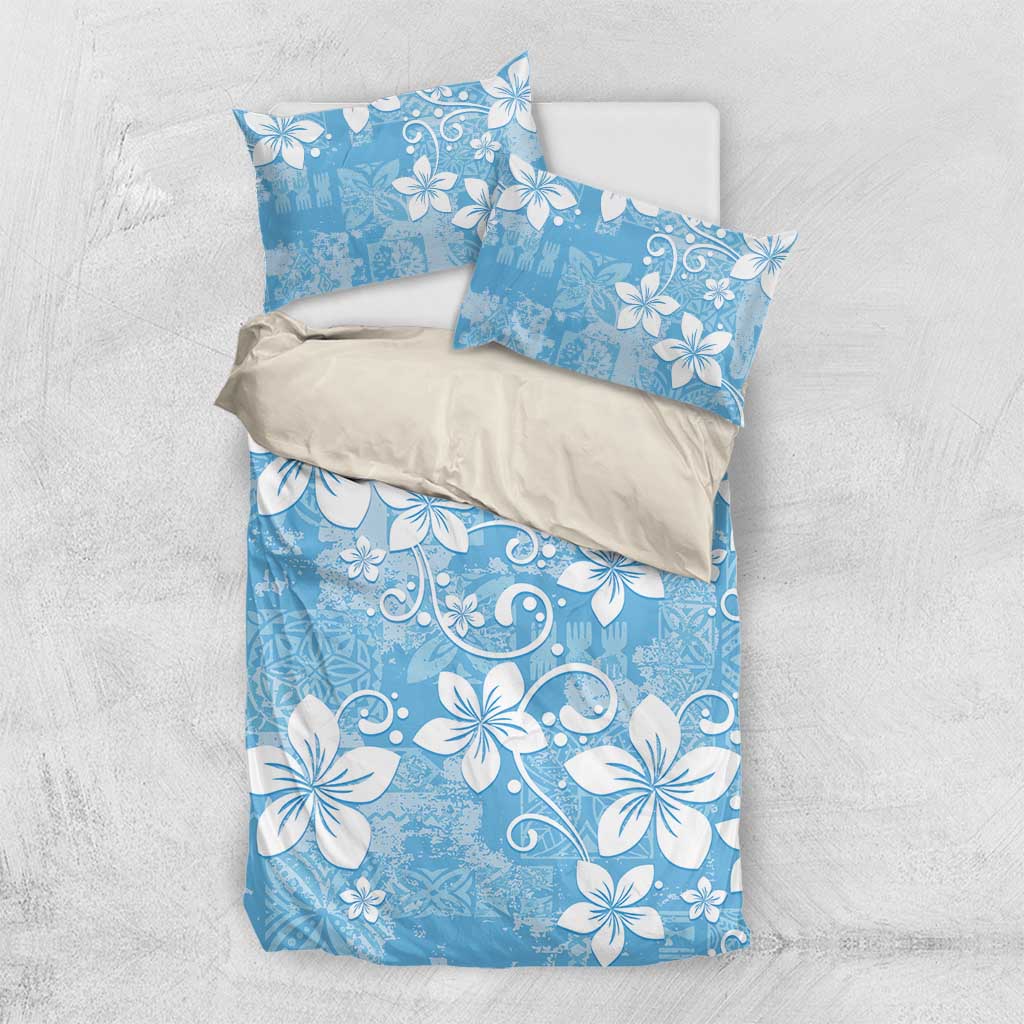 Fiji Tapa Pattern Bedding Set Plumeria Floral