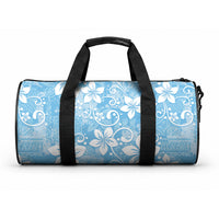 Fiji Tapa Pattern Duffle Bag Plumeria Floral LT01 One size Blue - Polynesian Pride