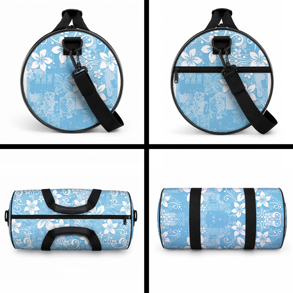 Fiji Tapa Pattern Duffle Bag Plumeria Floral LT01 - Polynesian Pride