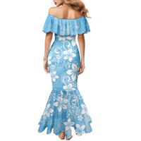Fiji Tapa Pattern Family Matching Mermaid Dress and Hawaiian Shirt Plumeria Floral LT01 - Polynesian Pride
