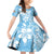 Fiji Tapa Pattern Family Matching Off Shoulder Short Dress and Hawaiian Shirt Plumeria Floral