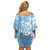 Fiji Tapa Pattern Family Matching Off Shoulder Short Dress and Hawaiian Shirt Plumeria Floral