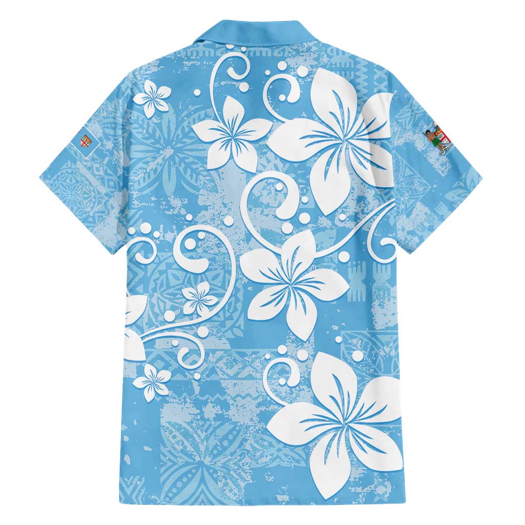 Fiji Tapa Pattern Family Matching Short Sleeve Bodycon Dress and Hawaiian Shirt Plumeria Floral LT01 - Polynesian Pride