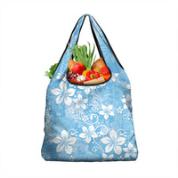 Fiji Tapa Pattern Grocery Bag Plumeria Floral