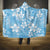 Fiji Tapa Pattern Hooded Blanket Plumeria Floral