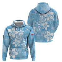 Fiji Tapa Pattern Hoodie Plumeria Floral