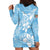 Fiji Tapa Pattern Hoodie Dress Plumeria Floral