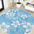 Fiji Tapa Pattern Round Carpet Plumeria Floral