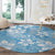 Fiji Tapa Pattern Round Carpet Plumeria Floral