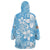 Fiji Tapa Pattern Wearable Blanket Hoodie Plumeria Floral