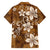 Plumeria Floral Tapa Pattern Vintage Gold Hawaiian Shirt