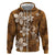 Plumeria Floral Tapa Pattern Vintage Gold Hoodie