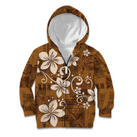 Plumeria Floral Tapa Pattern Vintage Gold Kid Hoodie