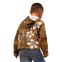 Plumeria Floral Tapa Pattern Vintage Gold Kid Hoodie