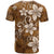 Plumeria Floral Tapa Pattern Vintage Gold T Shirt