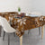 Plumeria Floral Tapa Pattern Vintage Gold Tablecloth