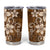 Plumeria Floral Tapa Pattern Vintage Gold Tumbler Cup