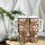 Plumeria Floral Tapa Pattern Vintage Gold Tumbler With Handle