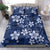 Plumeria Floral Tapa Pattern Navy Blue Bedding Set