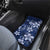 Plumeria Floral Tapa Pattern Navy Blue Car Mats