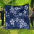 Plumeria Floral Tapa Pattern Navy Blue Quilt