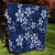 Plumeria Floral Tapa Pattern Navy Blue Quilt