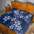 Plumeria Floral Tapa Pattern Navy Blue Quilt