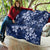 Plumeria Floral Tapa Pattern Navy Blue Quilt