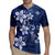 Plumeria Floral Tapa Pattern Navy Blue Rugby Jersey