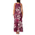 Plumeria Floral Tapa Pattern Ruby Pink Family Matching Tank Maxi Dress and Hawaiian Shirt