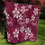 Plumeria Floral Tapa Pattern Ruby Pink Quilt