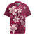 Plumeria Floral Tapa Pattern Ruby Pink Rugby Jersey