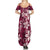 Plumeria Floral Tapa Pattern Ruby Pink Summer Maxi Dress