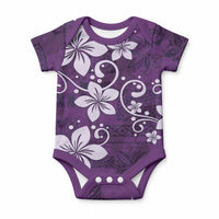 Plumeria Floral Tapa Pattern Amethyst Purple Baby Onesie LT01 Purple - Polynesian Pride