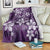 Plumeria Floral Tapa Pattern Amethyst Purple Blanket