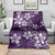 Plumeria Floral Tapa Pattern Amethyst Purple Blanket