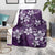 Plumeria Floral Tapa Pattern Amethyst Purple Blanket