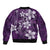 Plumeria Floral Tapa Pattern Amethyst Purple Bomber Jacket