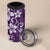 Plumeria Floral Tapa Pattern Amethyst Purple 4 in 1 Can Cooler Tumbler