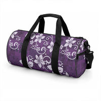 Plumeria Floral Tapa Pattern Amethyst Purple Duffle Bag LT01 - Polynesian Pride