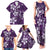 Plumeria Floral Tapa Pattern Amethyst Purple Family Matching Tank Maxi Dress and Hawaiian Shirt