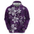 Plumeria Floral Tapa Pattern Amethyst Purple Hoodie