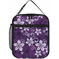Plumeria Floral Tapa Pattern Amethyst Purple Lunch Bag LT01 10.2 × 8.3 × 4.3 inch Purple - Polynesian Pride