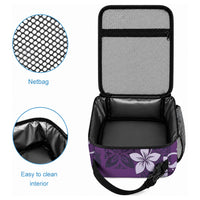 Plumeria Floral Tapa Pattern Amethyst Purple Lunch Bag LT01 - Polynesian Pride