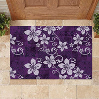 Plumeria Floral Tapa Pattern Amethyst Purple Rubber Doormat LT01 Purple - Polynesian Pride
