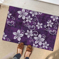 Plumeria Floral Tapa Pattern Amethyst Purple Rubber Doormat LT01 - Polynesian Pride