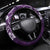 Plumeria Floral Tapa Pattern Amethyst Purple Steering Wheel Cover