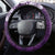 Plumeria Floral Tapa Pattern Amethyst Purple Steering Wheel Cover