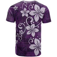 Plumeria Floral Tapa Pattern Amethyst Purple T Shirt