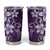 Plumeria Floral Tapa Pattern Amethyst Purple Tumbler Cup